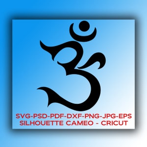 File digitali: simbolo di meditazione Om / Aum Ver.2 -SVG,DFX,PSD, jpg,png,eps, Silhouette Cameo, Cricut *Download immediato*