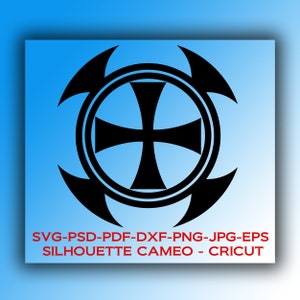 Digital files: &quot;Templars cross V2&quot; Knights Templars masonic design -CRICUT, SVG, dfx,psd, jpg,png,eps,pdf, Cameo *Instant Download*