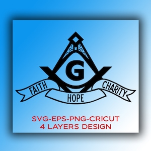 Arquivos digitais: Faith Hope Charity Square e Compassos Design multicamadas * SVG, PNG, EPS, cricut * Download instantâneo
