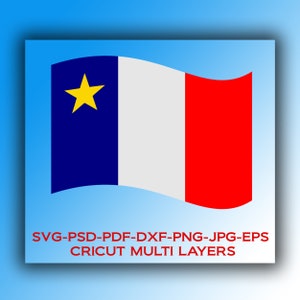 Digital files: &quot;Acadian Flag / Drapeau Acadien&quot; design * SVG,CRICUT,dfx,psd,eps,jpg,pdf * Instant Download