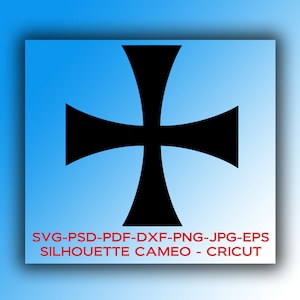 Digital files: &quot;Templars cross&quot; Knights Templars masonic design -SVG,DFX,PSD, jpg,png,eps, Silhouette Cameo, Cricut *Instant Download*