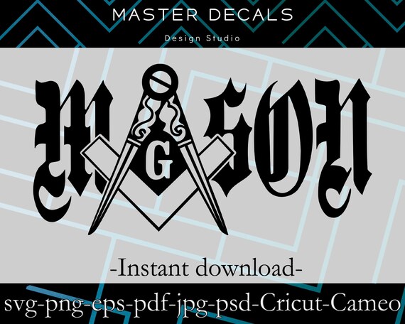 Freemason SVG | Masonic Symbol Clipart, Vinyl Decal (Digital Download)