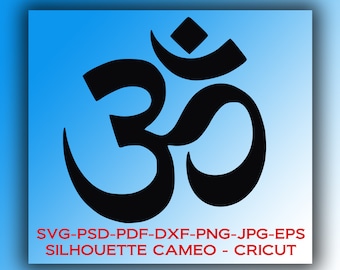Digital files: Om / Aum meditation symbol -SVG,DFX,PSD, jpg,png,eps, Silhouette Cameo, Cricut *Instant Download*