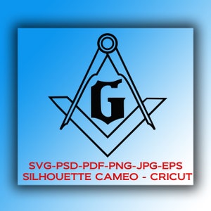 Digital files: Freemason Square and Compasses 3rd degree design * CRICUT, SVG,PSD, png,eps,jpg, Silhouette Cameo * Instant Download