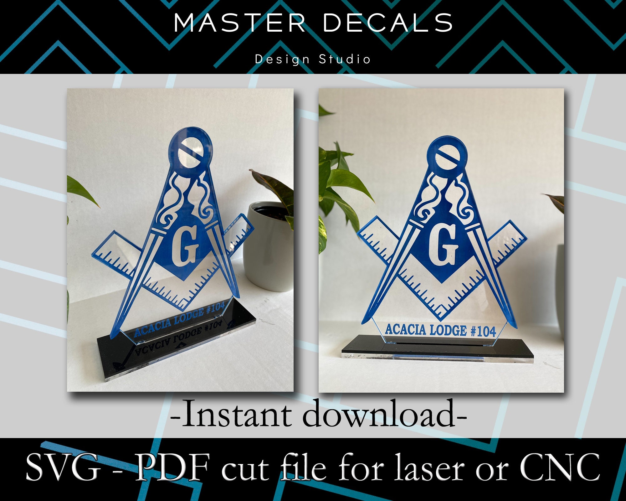 Masonic - First Degree Tracing Board (Portable) - Metal Plaque 300 x 200mm