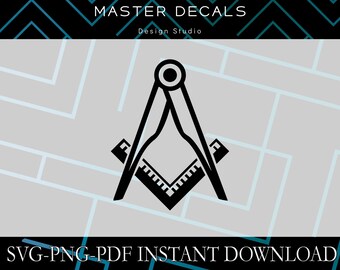 Freemason Square and Compasses Design: Masonic Symbol (Digital Download)
