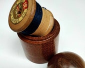 Vintage Treen Cotton Reel Bobbin Case Pot