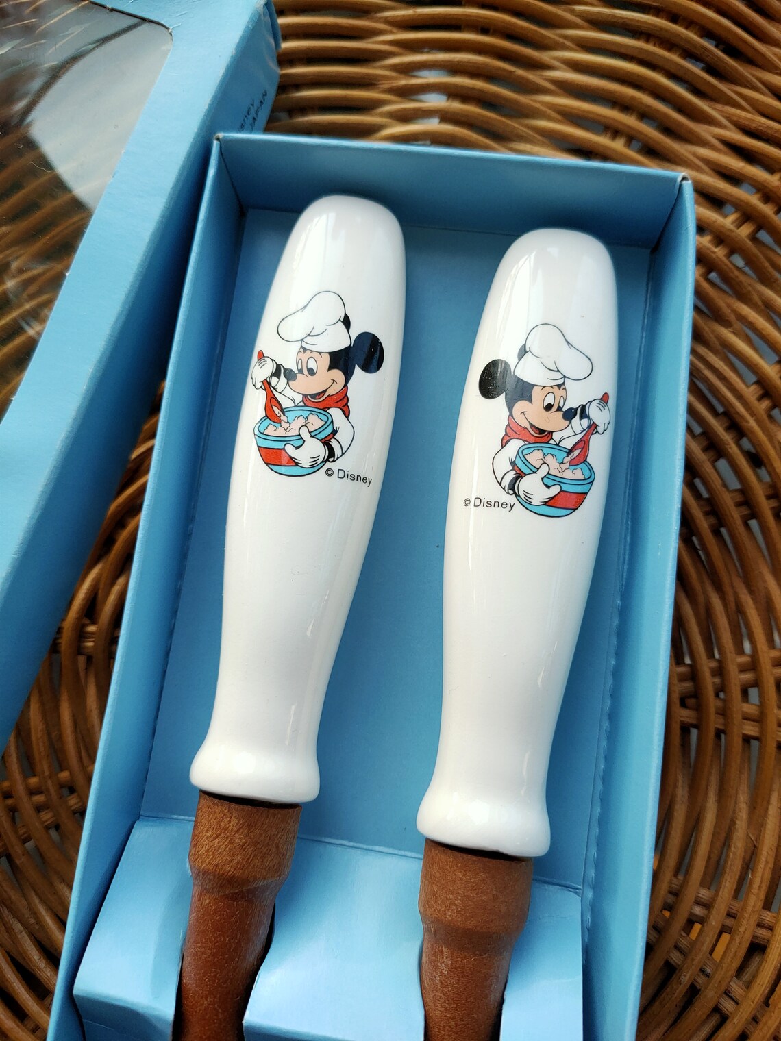 Disney Salad Spoon and Fork Mickey Mouse Ceramic Handles Etsy