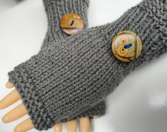 Fingerless Mittens Easy Knit Digital Pattern by WooLlies  {Pattern Only}