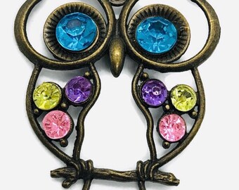 Lightrain Yellow Owl Eye Pendant Necklace Vintage Bronze Chain Statement Necklace Handmade Jewelry Gifts Lightrain Yellow Owl Eye Pendant Necklace Vintage Bronze Chain Statement Necklace Handmade Jewelry Gifts