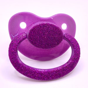 Chupete adulto brillo morado, paci adulto, chupete personalizado, abdl, bebé adulto, chupete bebé adulto, little, ddlg, littlespace, regresión de edad
