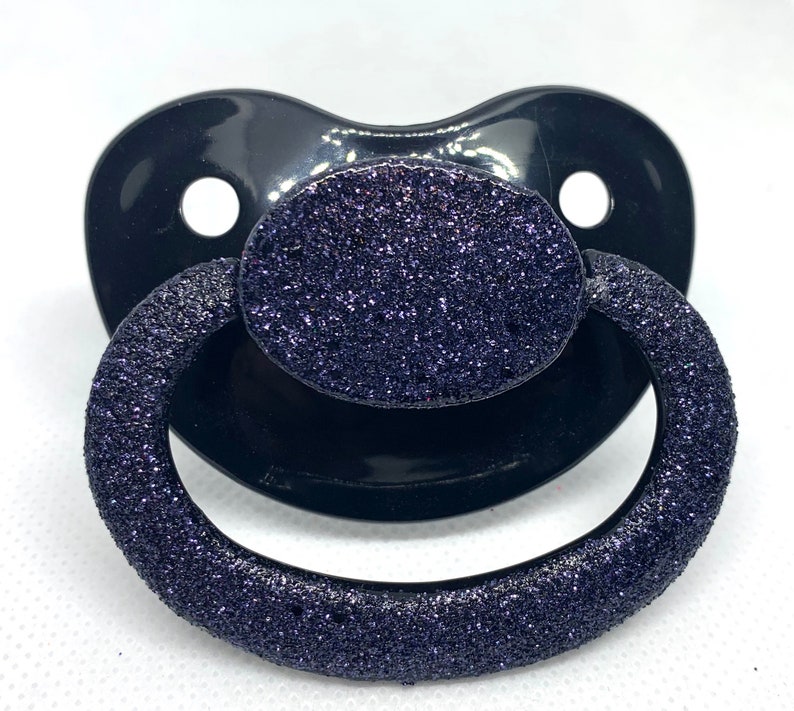 Black glitter paci, adult paci, adult pacifier, abdl, adult baby, custom paci, custom pacifier, ddlg, age play, age regression, cudtom binky 