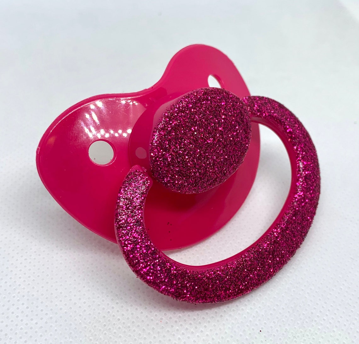 Pink Glittered Adult Pacifier Adult Paci Custom Pacifier Etsy