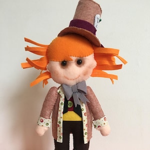 Mad Hatter, Mad Hatter Doll, The Hatter doll, Alice's adventures in Wonderland, Felt doll image 1