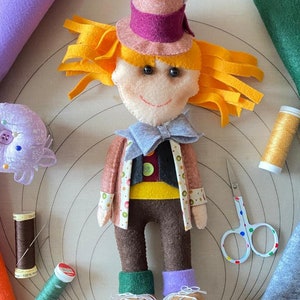Mad Hatter, Mad Hatter Doll, The Hatter doll, Alice's adventures in Wonderland, Felt doll image 6