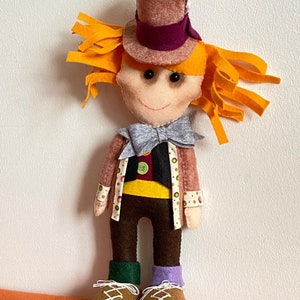 Mad Hatter, Mad Hatter Doll, The Hatter doll, Alice's adventures in Wonderland, Felt doll image 4