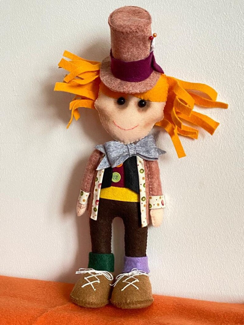 Mad Hatter, Mad Hatter Doll, The Hatter doll, Alice's adventures in Wonderland, Felt doll image 4