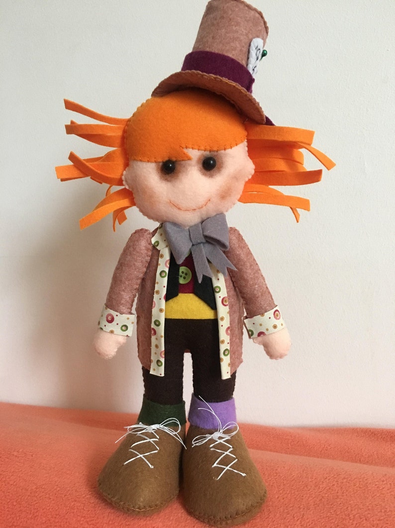 Mad Hatter, Mad Hatter Doll, The Hatter doll, Alice's adventures in Wonderland, Felt doll image 1