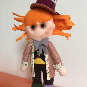 Mad Hatter, Mad Hatter Doll, The Hatter doll, Alice's adventures in Wonderland, Felt doll image 2