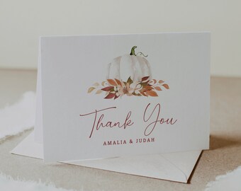 Printable OR Printed Wedding Thank You Cards Fall Floral - Etsy