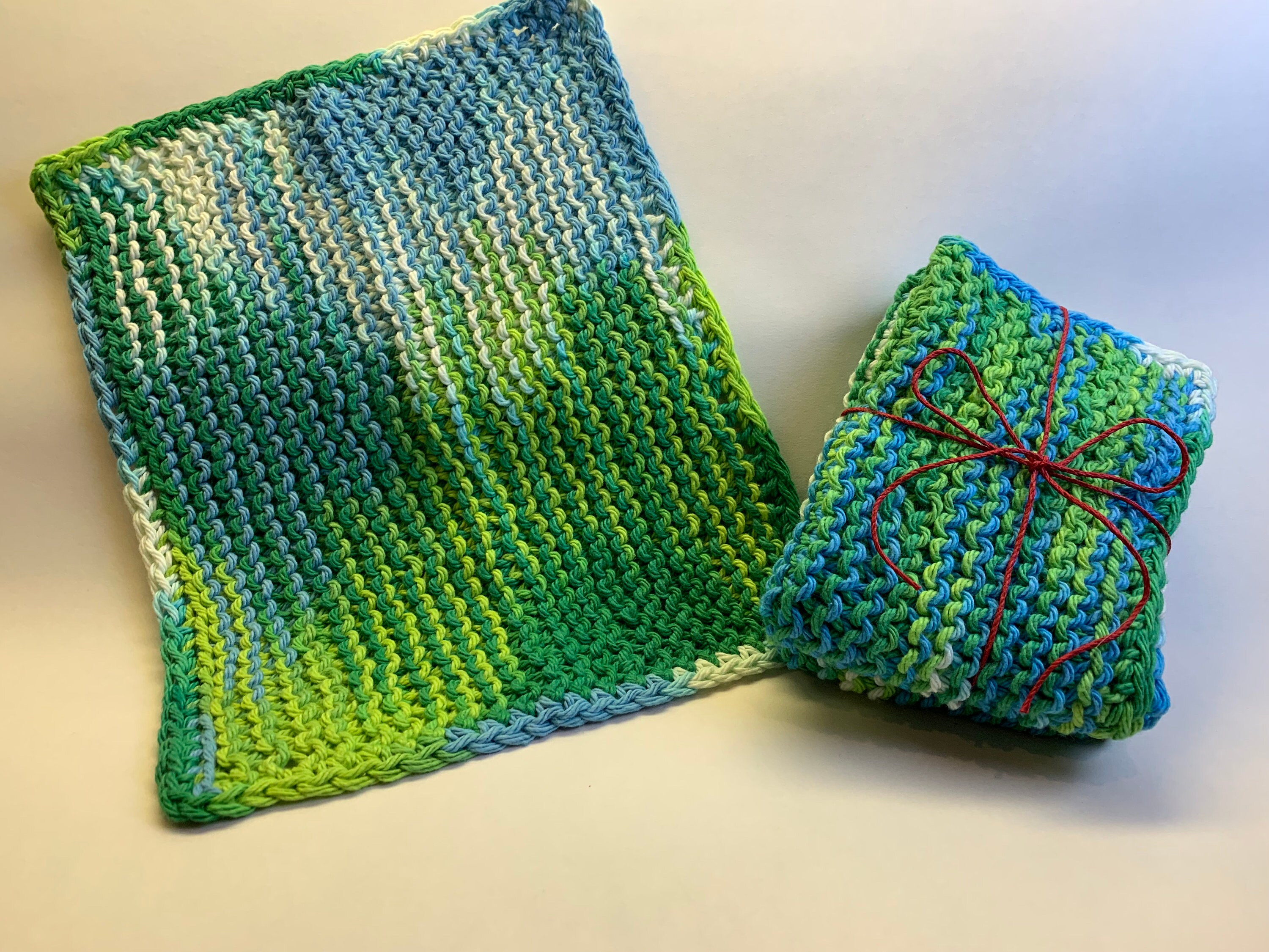 Hand Knitted Dishcloths Cotton Washcloths Dish cloth Wash Etsy