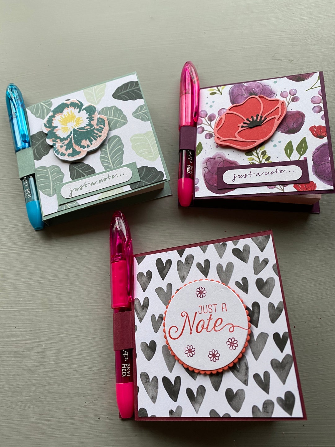 Sticky Note Holder With Pen Sticky Note Memo Pad Notepad Etsy