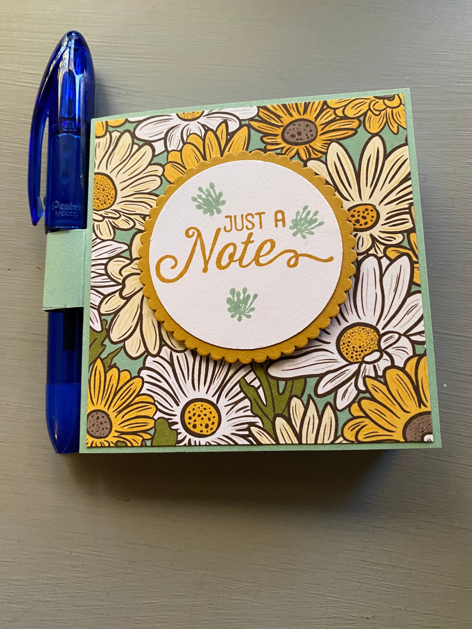 Sticky Note Holder With Pen Sticky Note Memo Pad Notepad Etsy