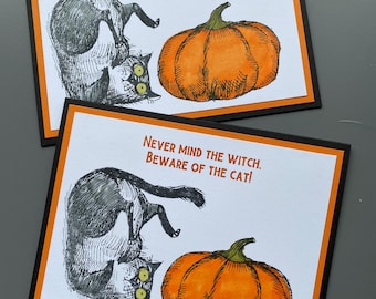 Handmade Scary Halloween Greeting Card with Envelope