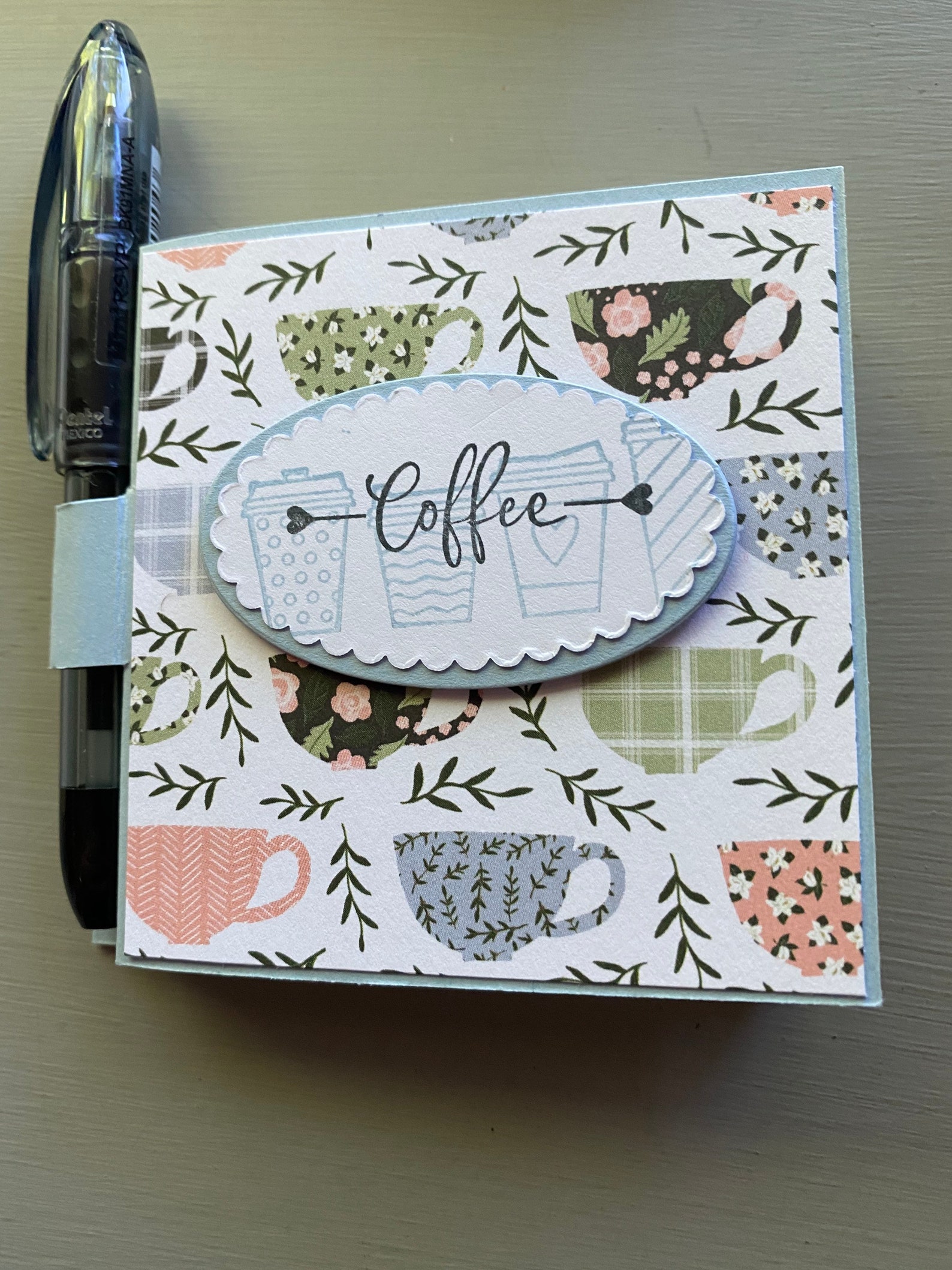 Sticky Note Holder With Pen Sticky Note Memo Pad Notepad Etsy