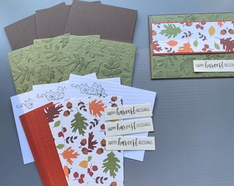 Card Kit (4 cards) or single pre-made card, DIY, Thanksgiving, Thankful, Card, Greeting Card, friend, Fall, Holiday, handmade