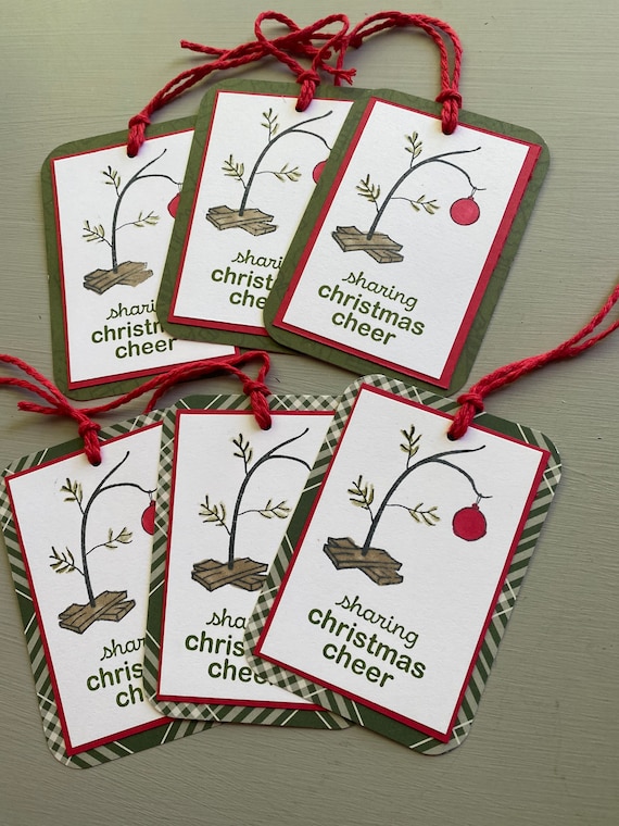 Christmas Gift Tags, Gift Tags, Tags, Handmade, Holiday, Christmas,  Christmas Tags, Holiday Gift Tags, Charlie Brown, Tree, Christmas Tree 