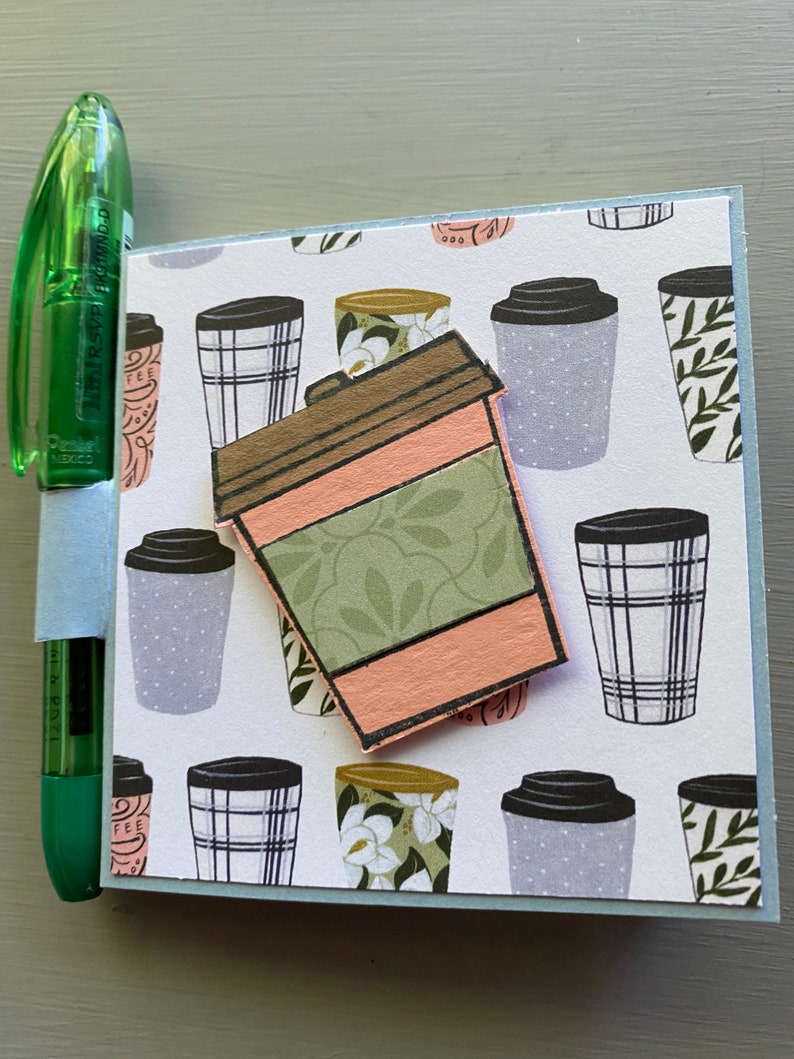 Sticky Note Holder With Pen Sticky Note Memo Pad Notepad Etsy