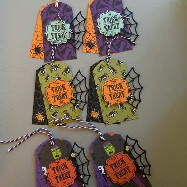 Halloween Tags, Gift Tags, Treat Tags, Treat Bag, Happy Halloween, Halloween, Place Setting, party favors, Halloween party tags,Handmade