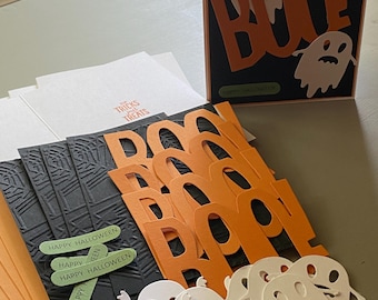 Card Kit (4 cards), DIY, Halloween, Card, Greeting Card, friend, Boo, Ghost, Spooky, Trick or Treat