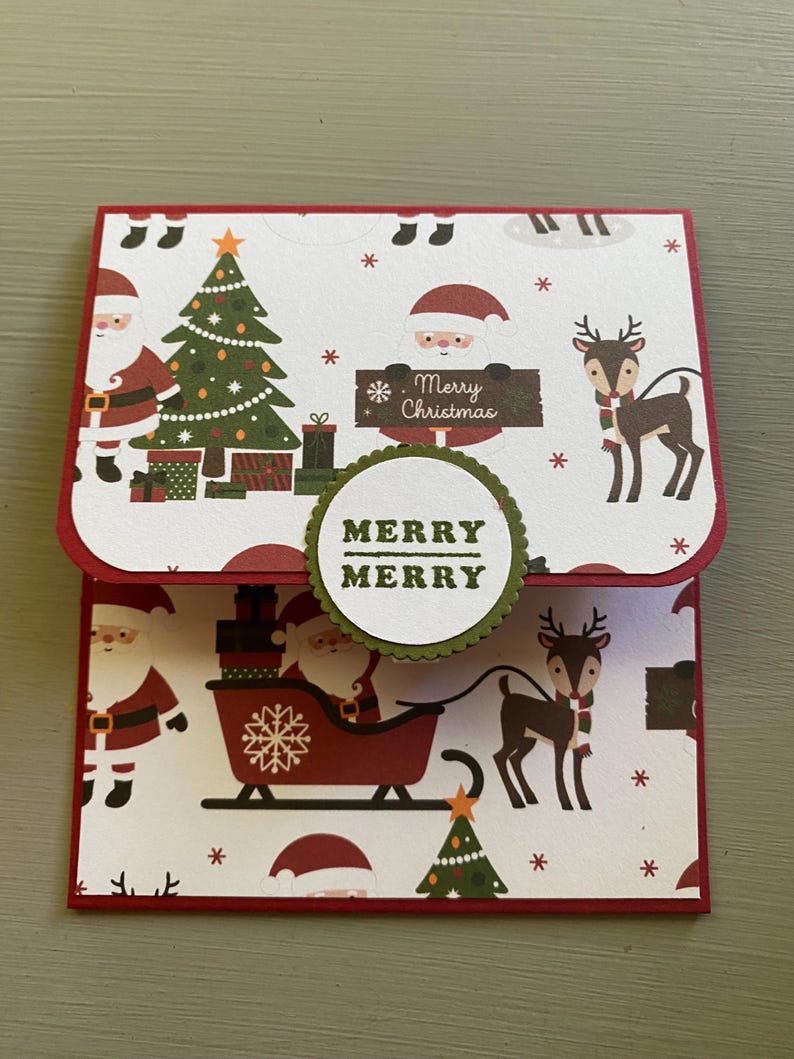 Christmas Gift Card Holder, Santa, Rudolph, Treat Holder, Present, Gift ...