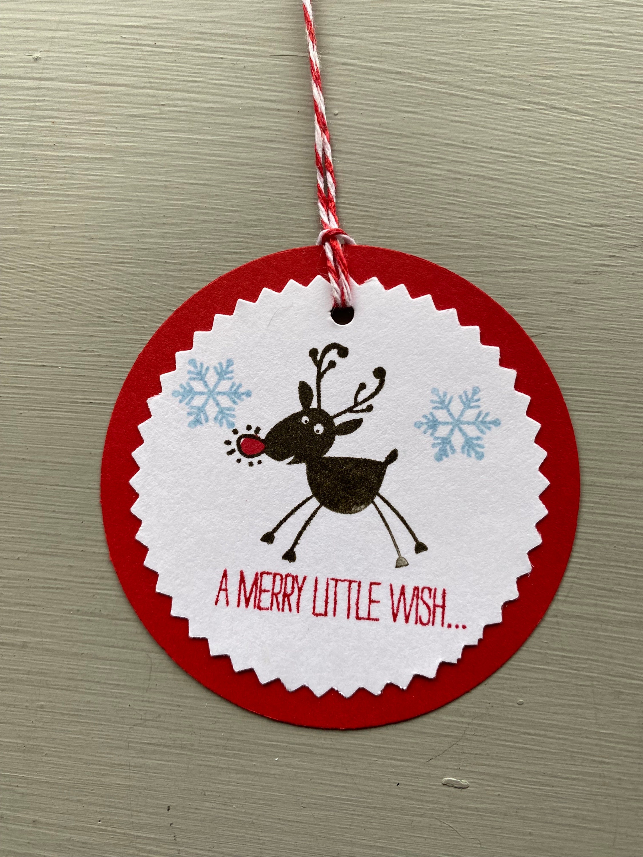 Christmas Gift Tags Handmade, Rudolph Gift Tags, Tags, Handmade ...