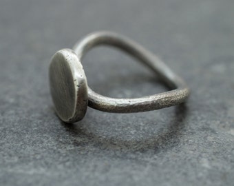 Oxidized sterling silver ring