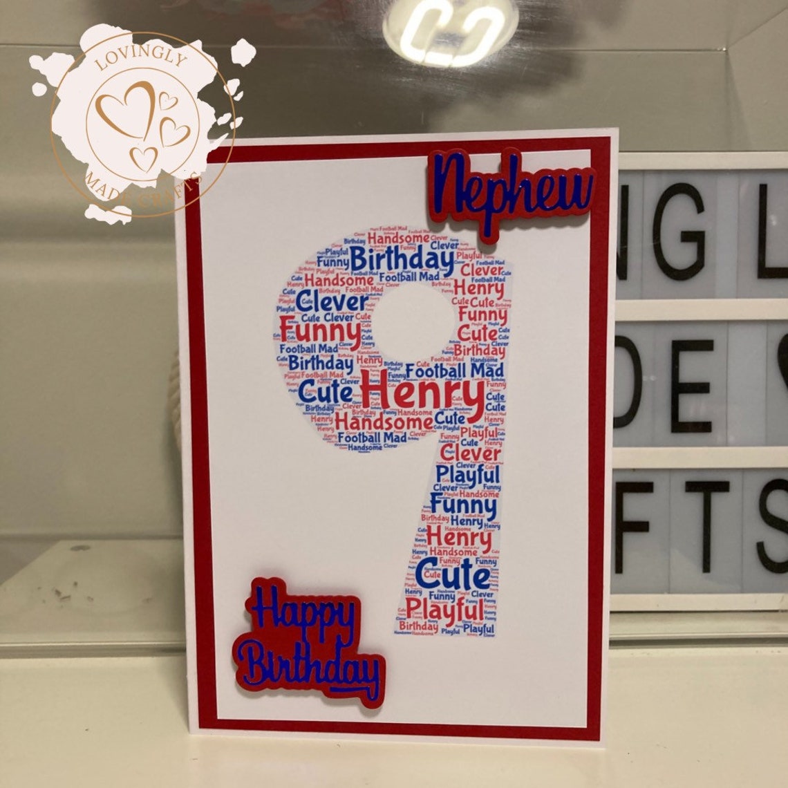 Handmade Word Art Greeting Card Etsy