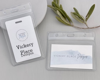 Clear ID Landscape Horizontal Plastic Single Sided Badge Work Pass Card Holder