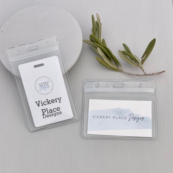 ID Badge Holder Horizontal and Vertical Clear Transparent Etsy
