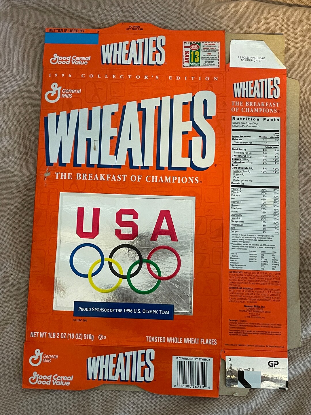 1996 Collectors Edition Wheaties Olympic Box Vintage Wheaties Etsy