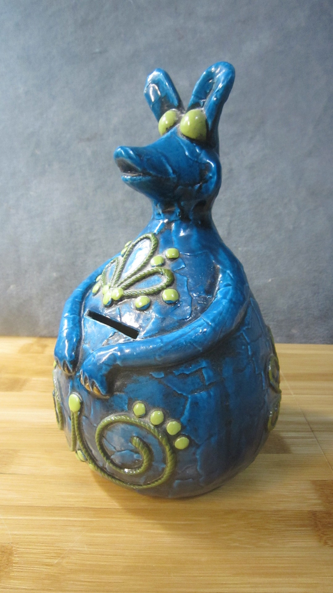 Fitz & Floyd Kangaroo Piggy Bank Papier Paper Mache Mod Flower Etsy