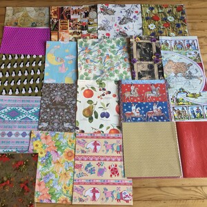Surtido de piezas de papel de envoltura vintage