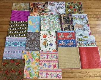 Assorted Vintage Wrapping Paper Pieces