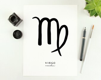 Printable Virgo Zodiac Sign Instant Download