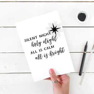 Winter Art Print | Holiday Wall Decor | Silent Night, Holy Night, All Is Calm, All Is Bright Sign | Christmas Art Print | Silent Night Print