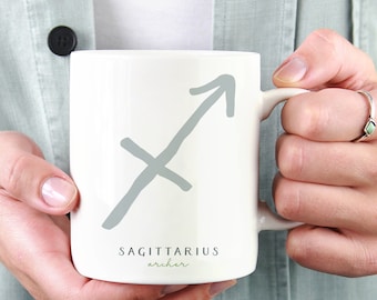 Sagittarius Coffee Mug | Sagittarius Symbol Mug | Sagittarius Drinkware | Sagittarius Zodiac Sign Mug | Zodiac Sign Gift | Celestial Mug