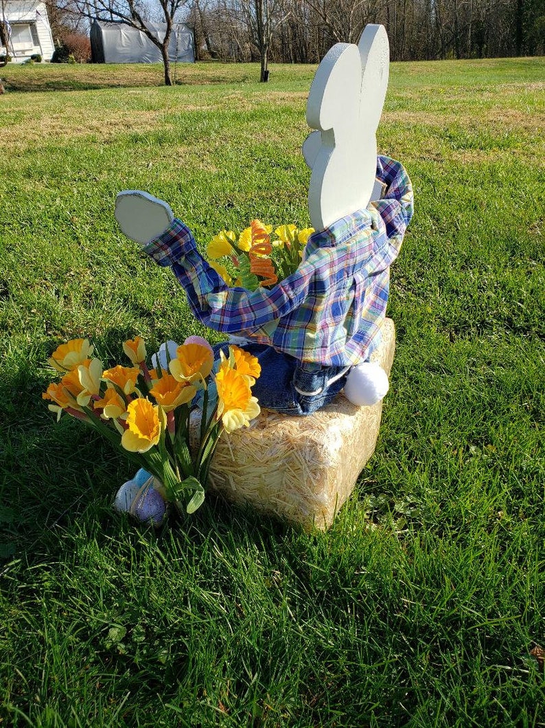 Wooden Rabbit, Porch Sitter, Spring Decorations, Spring Home Decor ...