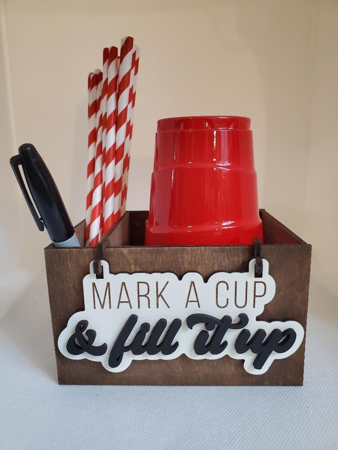 DIY Solo Cup Holder Fourth of July Cup and Marker Holder DIY Etsy