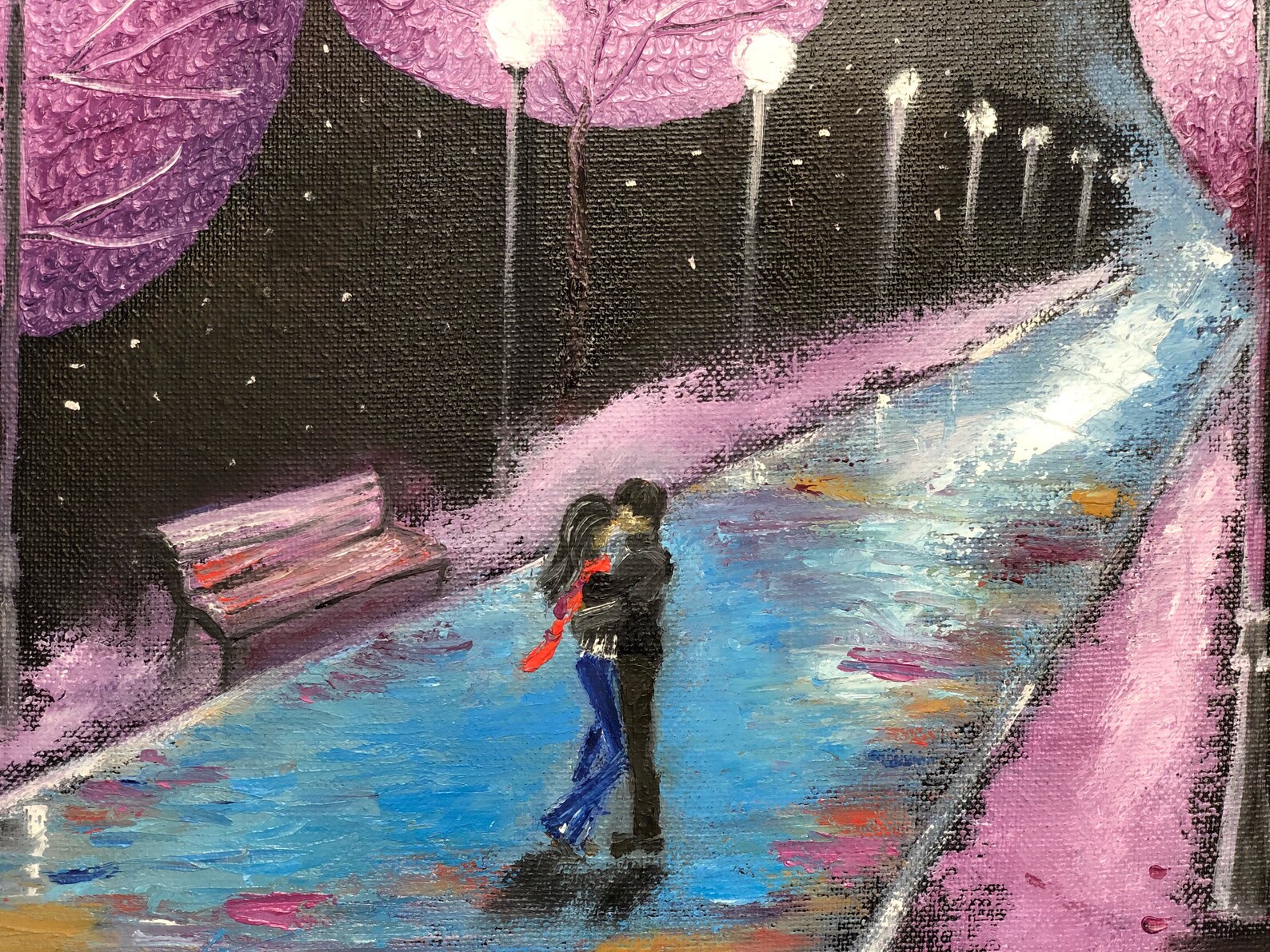 Pintura De Historia De Amor Pintura Al leo Original Arte Al leo 